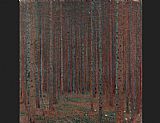 Gustav Klimt Canvas Paintings - Fir Forest
